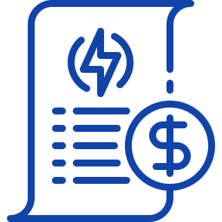 Group 652 Electricity bill icon with dollar symbol.